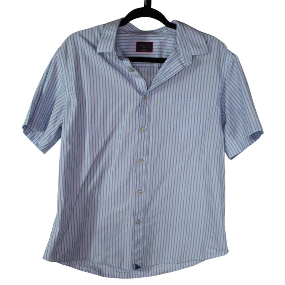 UNTUCKit Blue Striped Casual Button Down Shirt